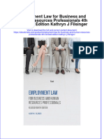 Ebook Employment Law For Business and Human Resources Professionals 4Th Revised Edition Kathryn J Filsinger Online PDF All Chapter