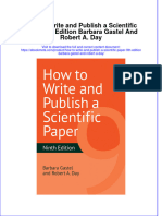 Download How To Write And Publish A Scientific Paper 9Th Edition Barbara Gastel And Robert A Day online ebook  texxtbook full chapter pdf 