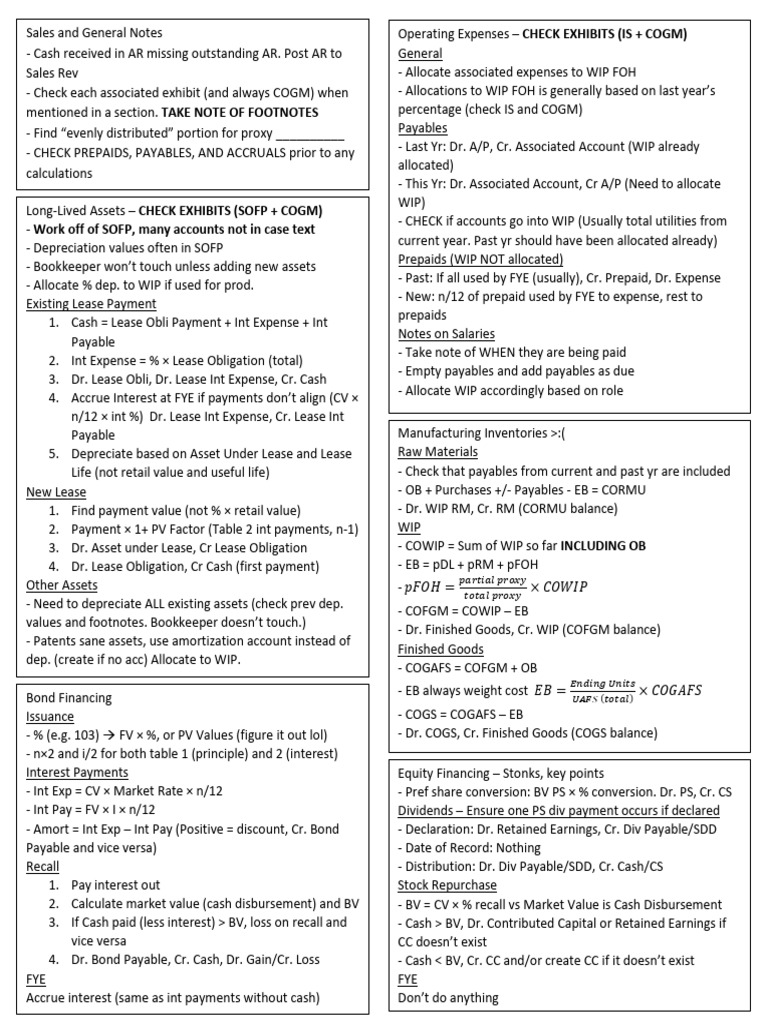Business 2257 Midterm 1 Cheat Sheet | PDF | Bonds (Finance) | Expense