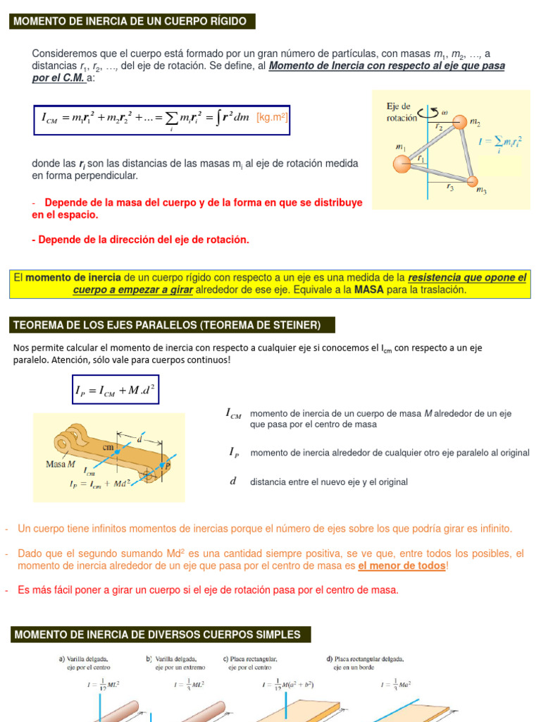 Cálculo del Momento de Inercia en Rotación | PDF | Esfuerzo de torsión ...
