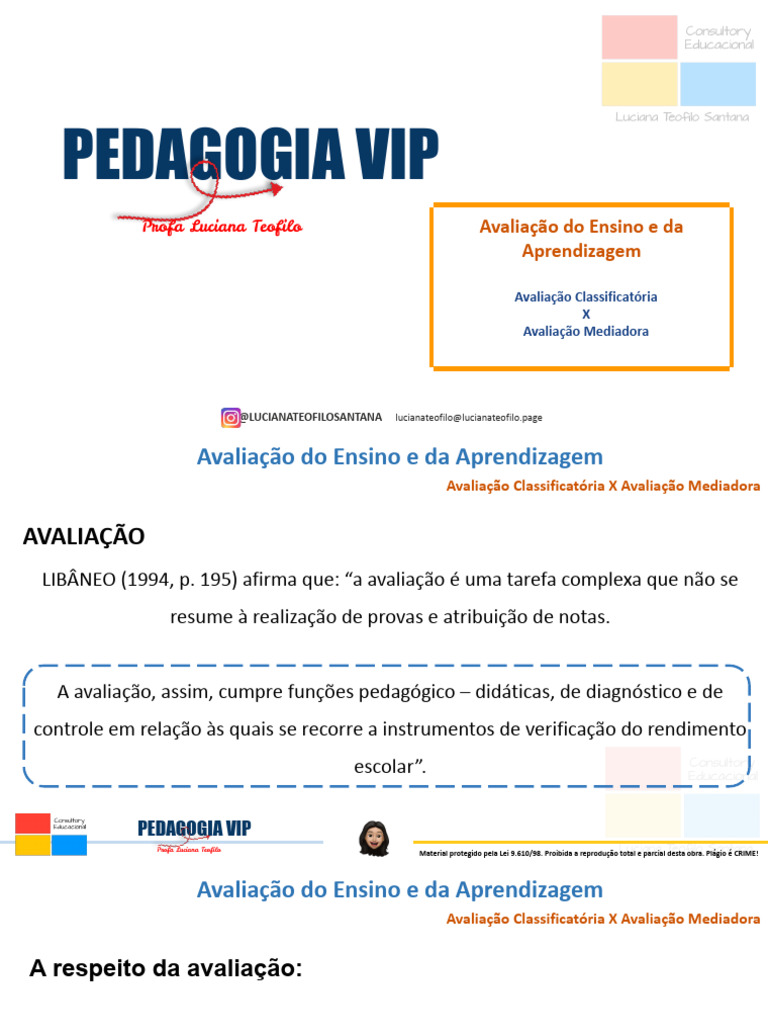 Avaliação Do Ensino e Da Aprendizagem - Especial Conhecimentos ...