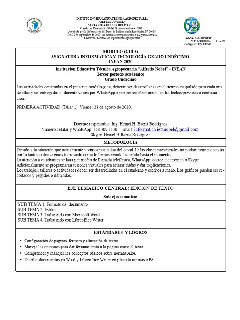 Normas APA 7 Edición en Word y LibreOffice Descargar gratis PDF