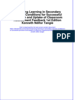 Improving Learning in Secondary Schools Conditions For Successful Provision and Uptake of Classroom Assessment Feedback 1St Edition Kenneth Ndifor Tangie Online Ebook Texxtbook Full Chapter PDF