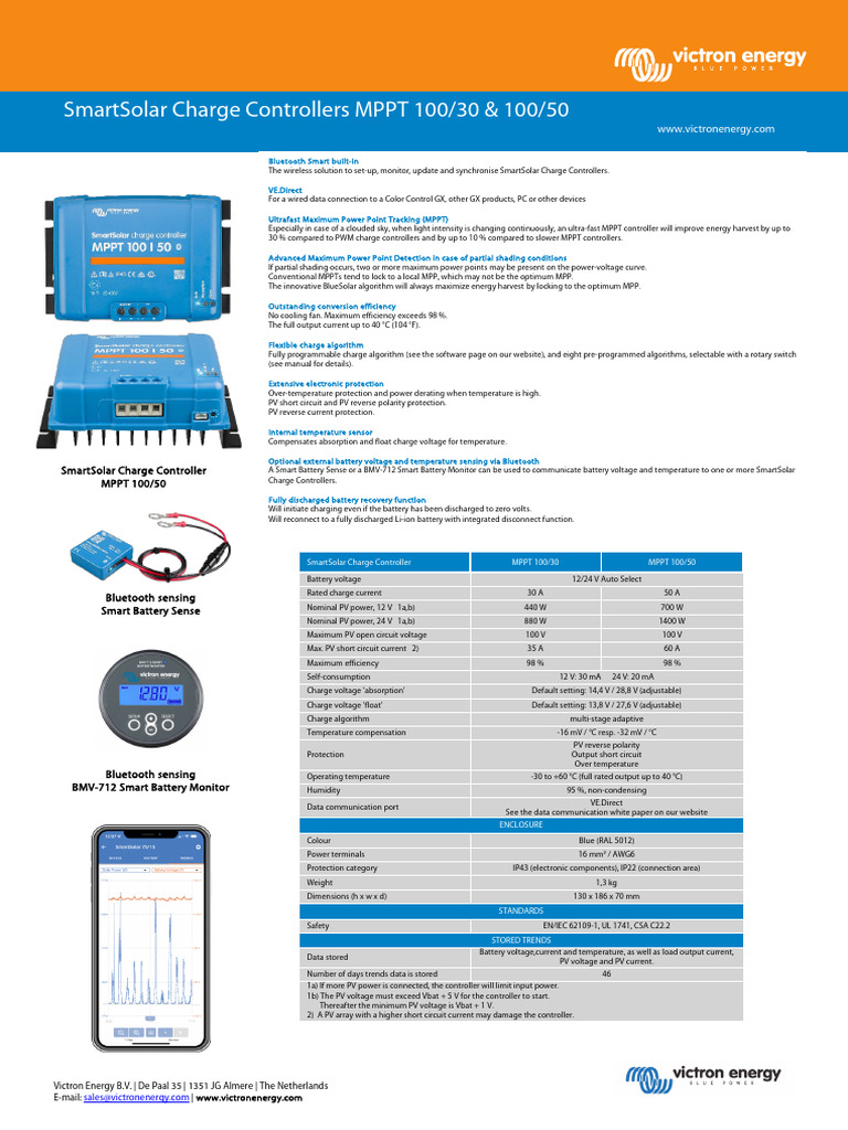 Victron SmartSolar MPPT 100/30 & 100/50 Guide | PDF | Computer ...