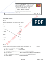 Grade 07 English Language 2nd Term Test Paper 2019 North Central Province