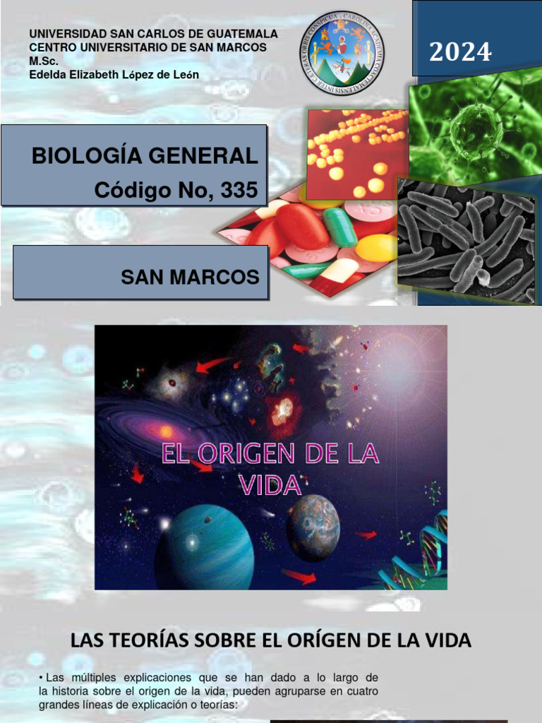 Presentacion Origen de La Vida | PDF | Abiogénesis | Evolución