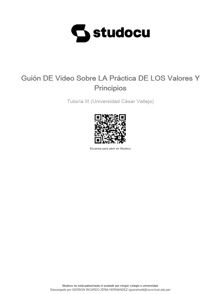Guion de Video Sobre La Practica de Los Valores y Principios | PDF