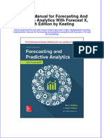 PDF Solution Manual For Forecasting and Predictive Analytics With Forecast X 7Th Edition by Keating Online Ebook Full Chapter