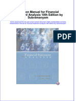 Tbbell Document 398Download pdf Solution Manual For Financial Statement Analysis 10Th Edition By Subramanyam online ebook full chapter 