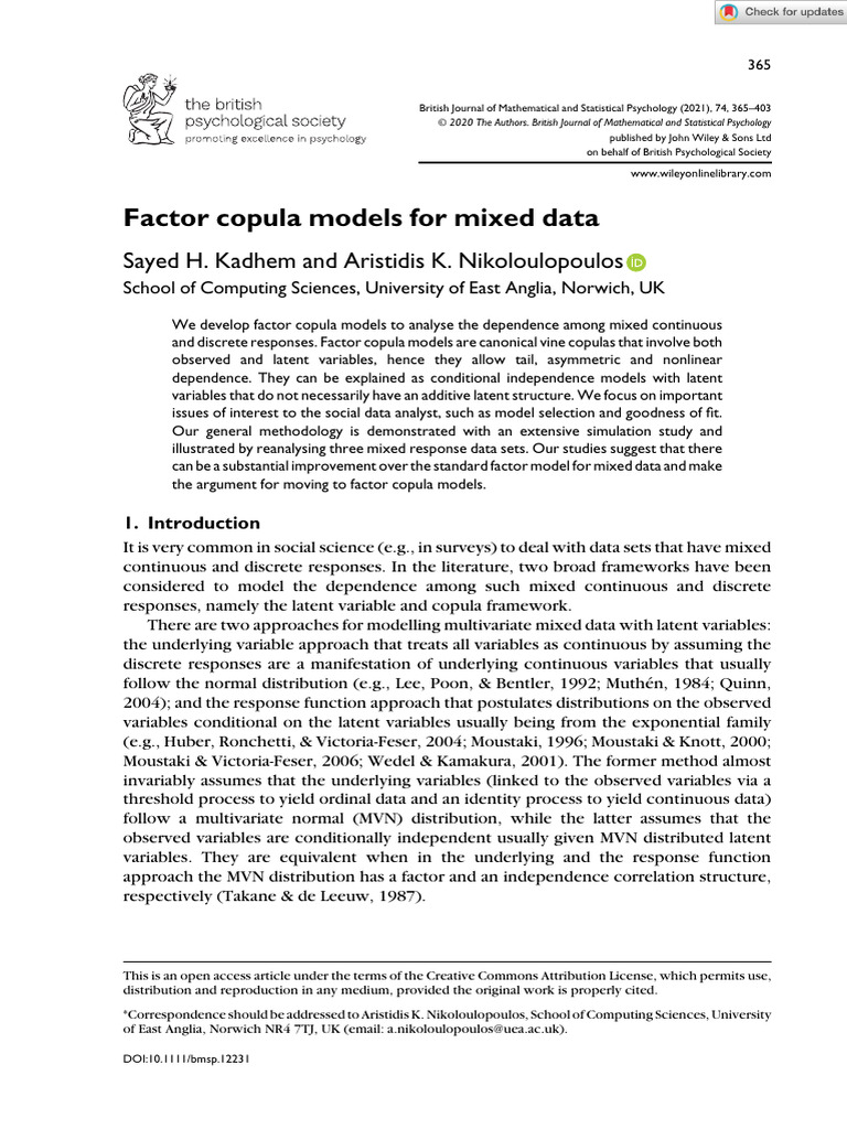 Brit J Math Statis - 2021 | PDF | Akaike Information Criterion ...