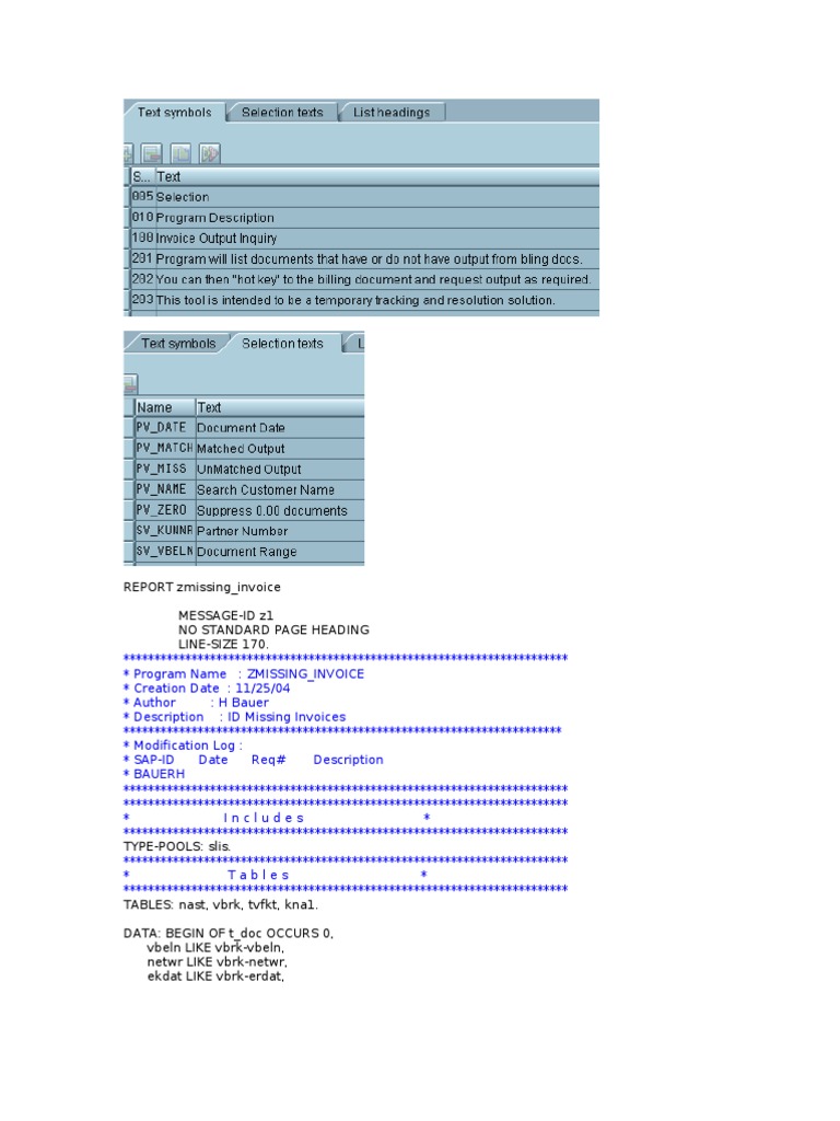 Missing Invoice Report Program | PDF | Computer Programming | Computing