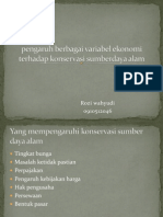 Pengaruh Berbagai Variabel Ekonomi Terhadap Konservasi Sumberdaya Alam