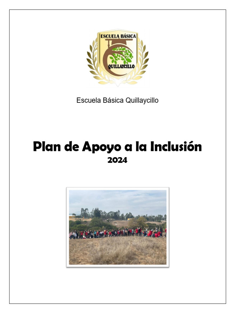 Plan de Apoyo A La Inclusión | PDF | Inclusión (Educación) | Escuelas