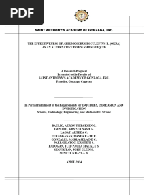 Effectiveness of Abelmoschus Esculentus L. (Okra) As An Alternative Dishwashing Liquid