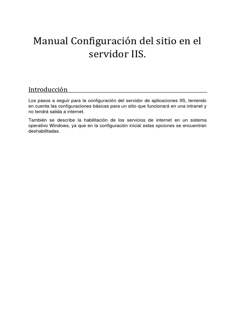 Configuración Básica de IIS en Windows | PDF | Servicios de Información ...