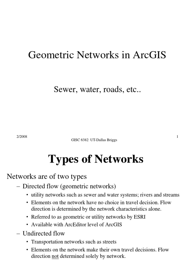 Geometric Networks in ArcGIS PDF Arc Gis Data