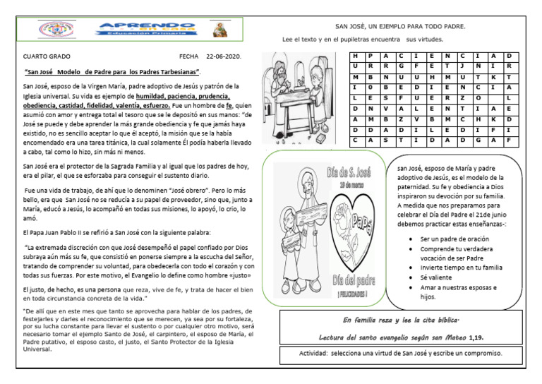 San José: Modelo de Paternidad y Fe | PDF | San José | María, madre de ...