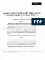 Análisis dermatoglífico poblaciones colombianas Rodríguez y Rojas 2009