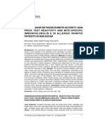 Relationship Between Rhinitis Severity, Skin Prick Test Reactivity and Mite-Specific Immunoglobulin E in Allergic Rhinitis Patients in Makassar