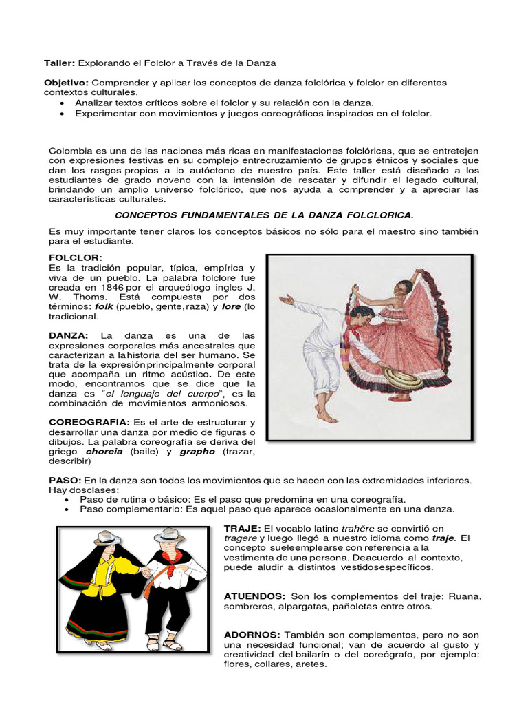 Folclor y Danza: Taller de Exploración | PDF | Bailes | Folklore