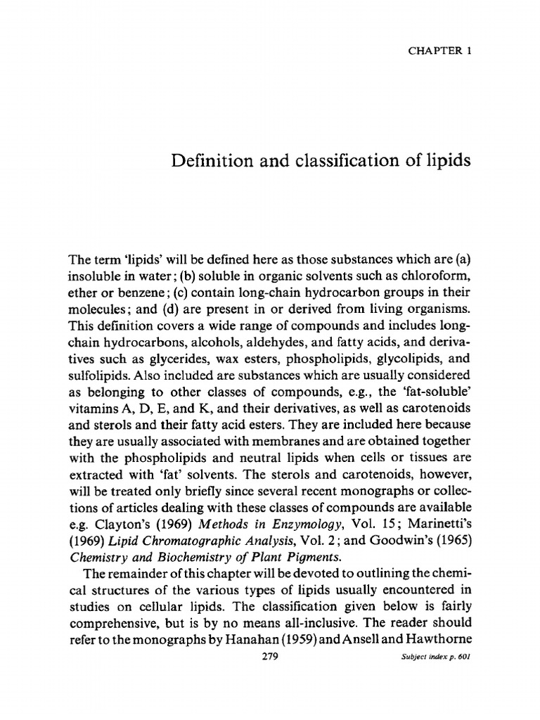 Lipids: Definition and Classification | PDF | Lipid | Fatty Acid