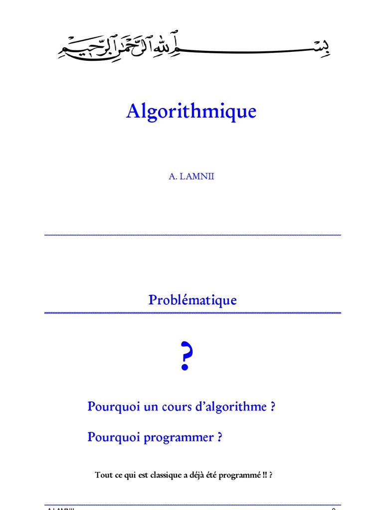 Introduction à l'Algorithmique | PDF | Programmation informatique ...