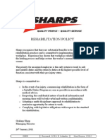 Rehabilitation Policy: Sharps Mackay Heavy Equipment Repairs