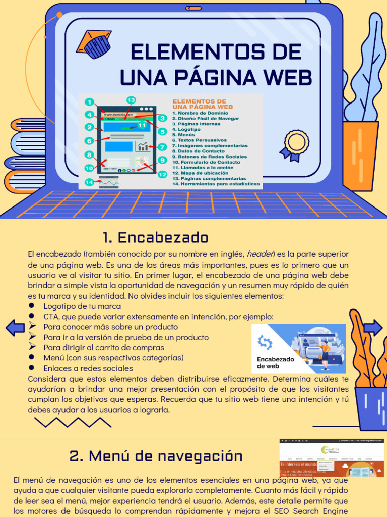 Elementos Clave de una Página Web | PDF | Red mundial | Internet y web