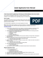 Guidelines For Graduate Applicants From Abroad