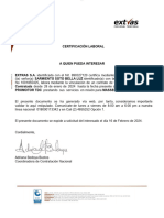 Certificado Laboral Bella Sarmiento Soto
