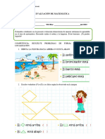 Evaluación de Matemática-Segundo Grado