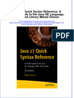 Ebook Java 17 Quick Syntax Reference A Pocket Guide To The Java Se Language Apis and Library Mikael Olsson Online PDF All Chapter