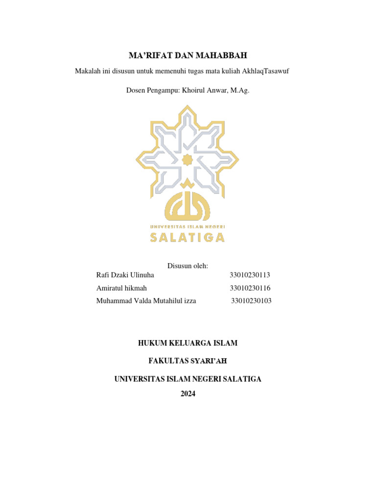 MAhabbah Dan Ma'Rifat | PDF
