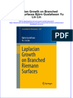 Laplacian Growth On Branched Riemann Surfaces Bjorn Gustafsson Yu Lin Lin Online Ebook Texxtbook Full Chapter PDF