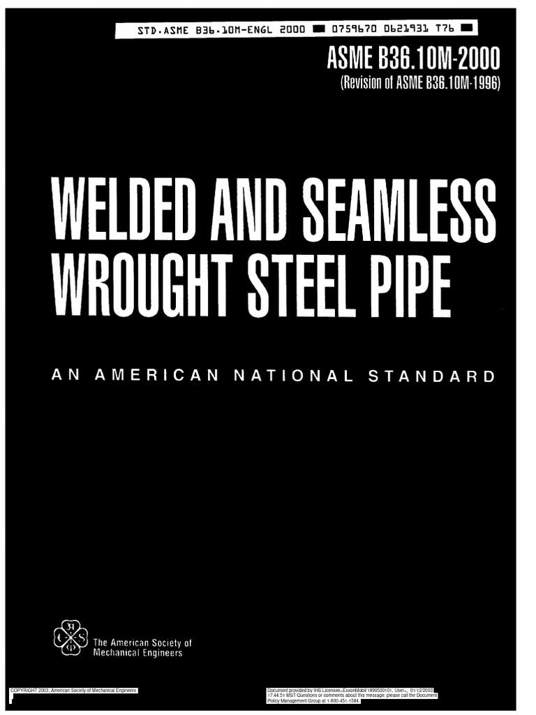 b36 10 | PDF | Pipe (Fluid Conveyance) | Mechanical Engineering