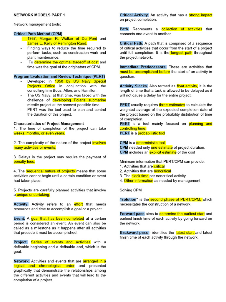 Network Models Part 1 Pdf Dynamic Programming Game Theory