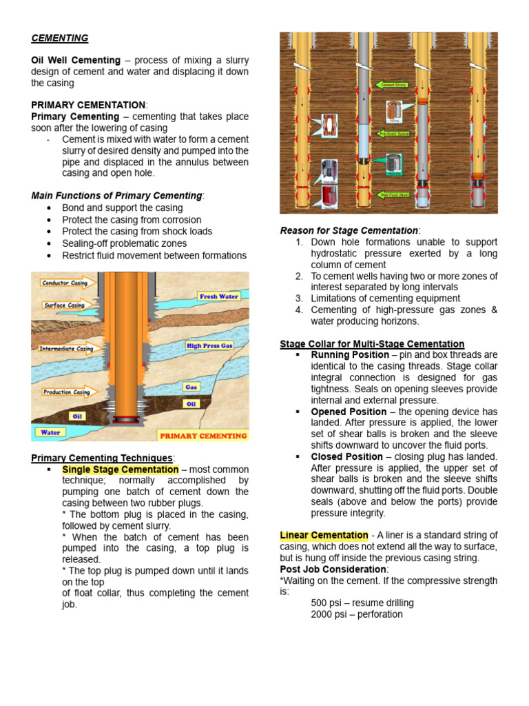 Drill Engg Reviewer | PDF | Casing (Borehole) | Cement