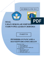 B. SOAL US PPKN SMP 20202021 Paket B