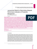 8. Spreadsheet Model for Determining AdequatePerformance Indicators of Production Management