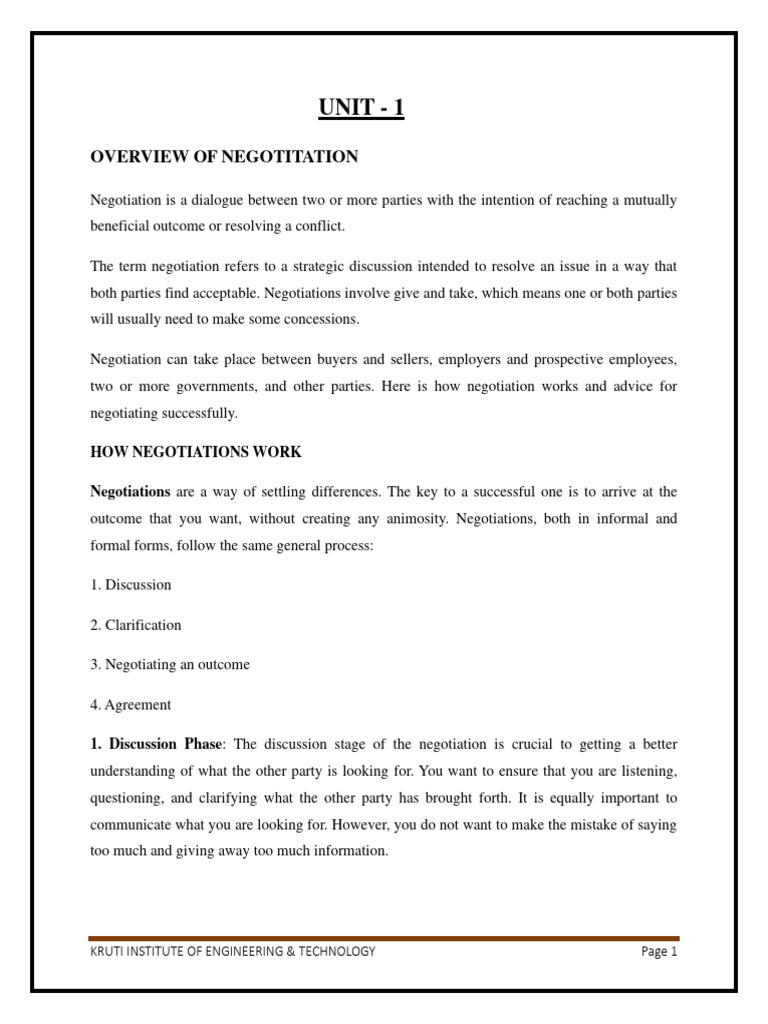 Effective Negotiation Strategies | PDF | Negotiation | Nonverbal ...
