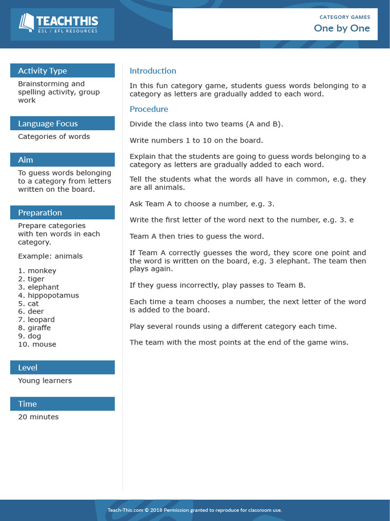 One by One | PDF