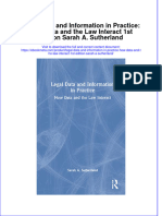 Download ebook Legal Data And Information In Practice How Data And The Law Interact 1St Edition Sarah A Sutherland online pdf all chapter docx epub 