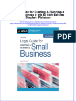 Legal Guide For Starting Running A Small Business 18Th E 18Th Edition Stephen Fishman Online Ebook Texxtbook Full Chapter PDF