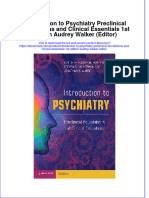 Ebook Introduction To Psychiatry Preclinical Foundations and Clinical Essentials 1St Edition Audrey Walker Editor Online PDF All Chapter