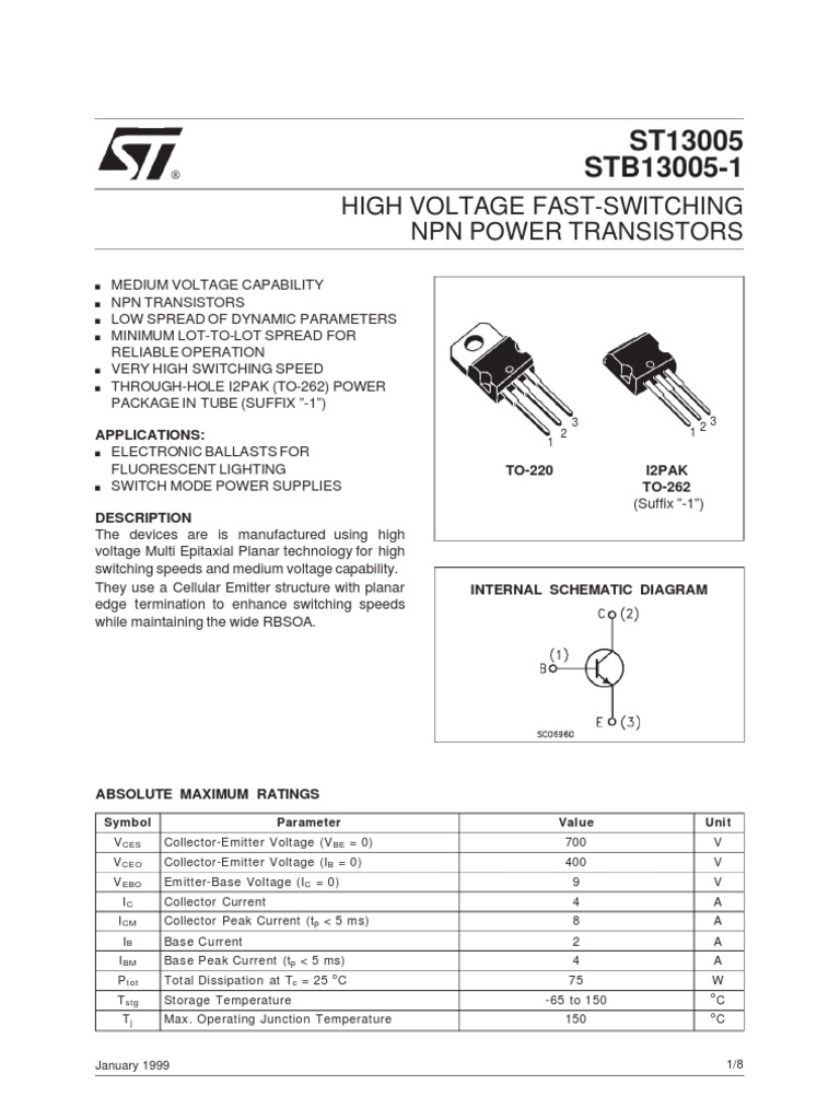 13005 | Bipolar Junction Transistor | Transistor