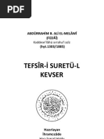 Abdürrahi̇m B. Ali̇ El - Melâmî (Fedâî) Tefsîri̇ Suretül Kevser