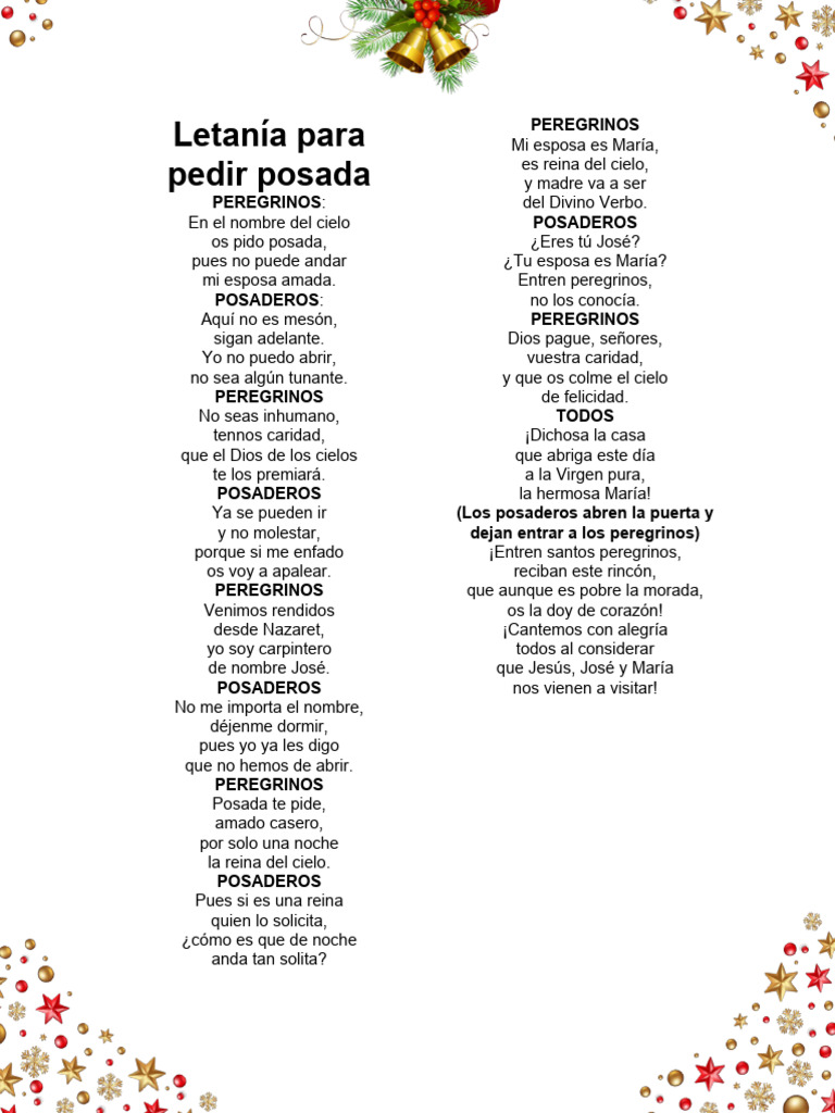 Letanía de la Posada: Tradición Navideña | PDF