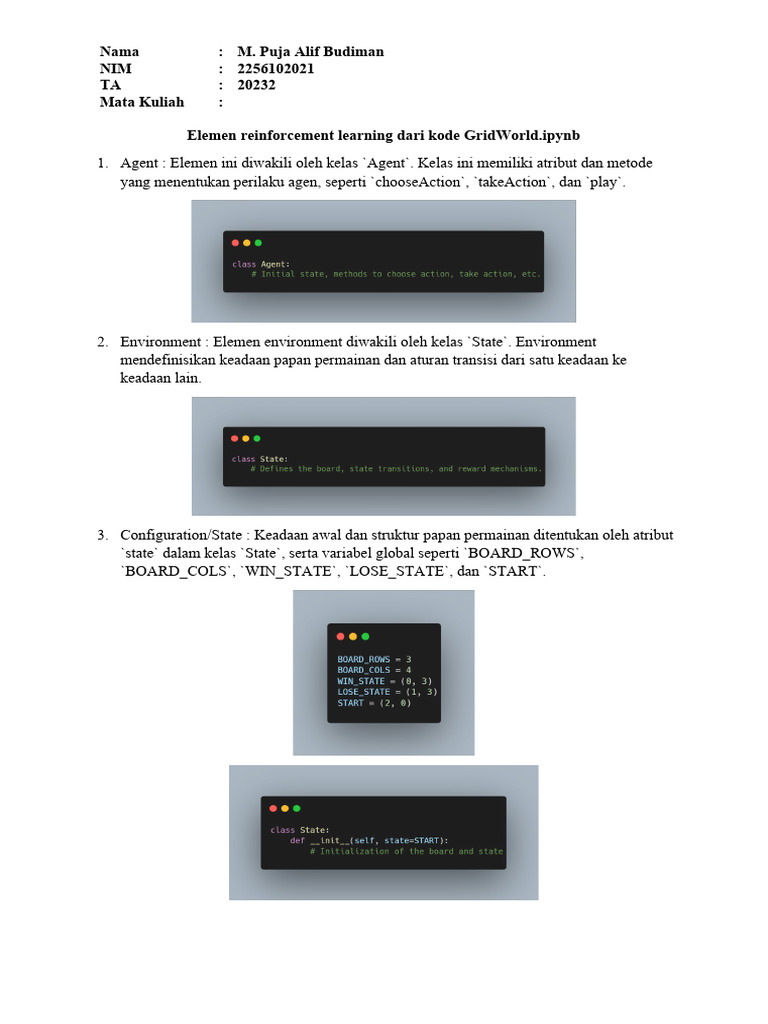 Tugas 2 Grid World | PDF
