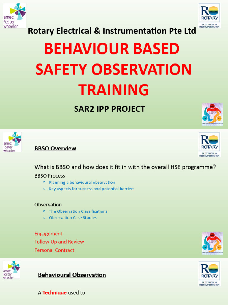Behaviour-Based Safety Observation Training | PDF | Behavior | Leadership