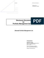 Disclosure Document For Portfolio Management Services
